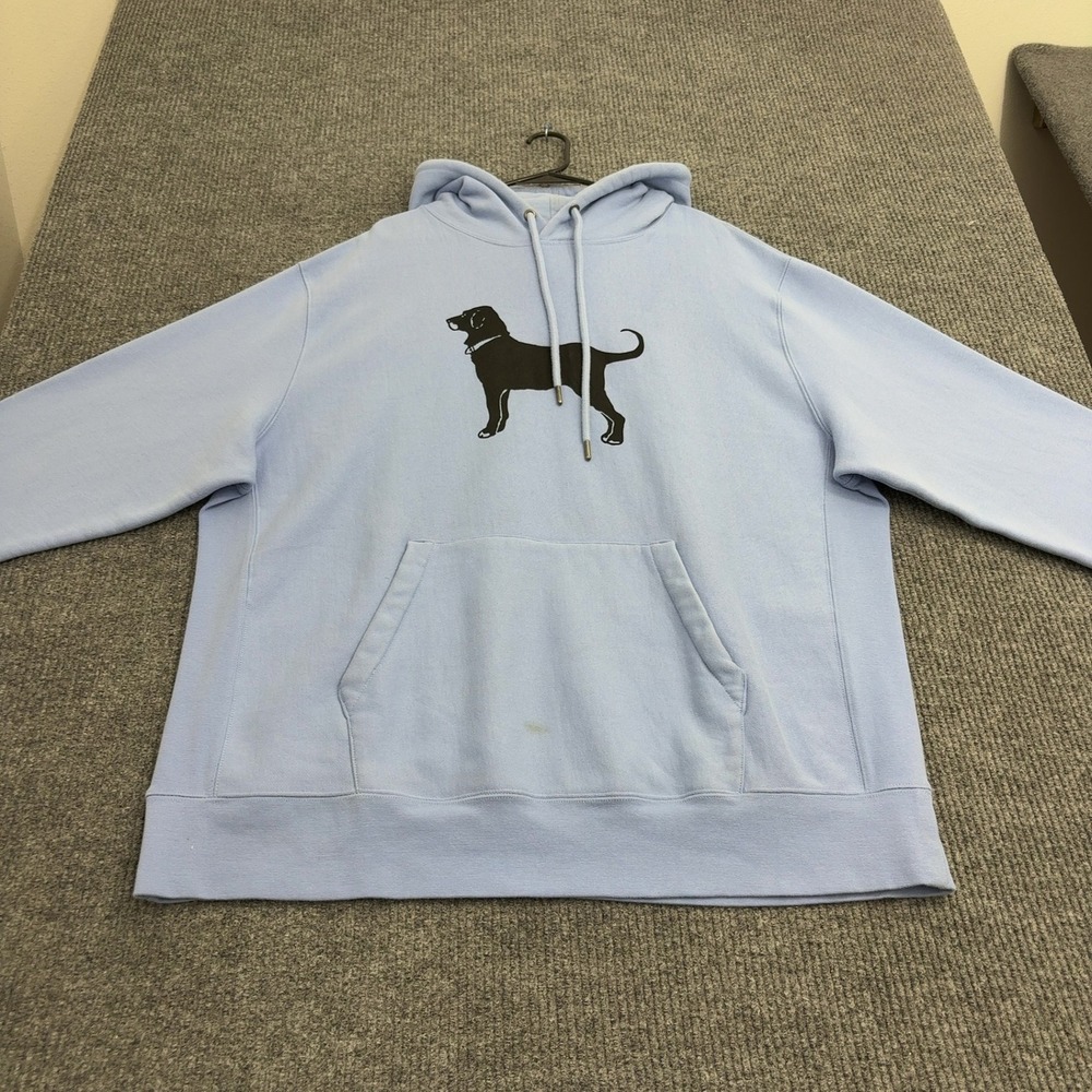 The Black Dog Hoodie Mens XXL Blue Cotton Graphic Pullover Streetwear Casual